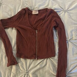 Cropped zipper longsleeve